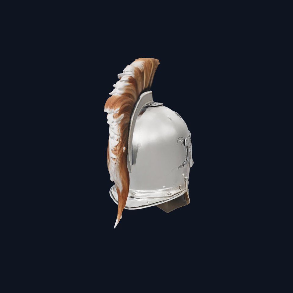 Knight Helm Silver Crest model pack